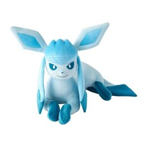 Pokemon Center Life Size Glaceon Jumbo Plush Doll Lying Down NEW IN HAND 31"